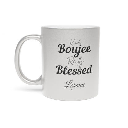 PERSONALIZED Boujee & Blessed Metallic Mug (Gold & Silver) - 11 oz