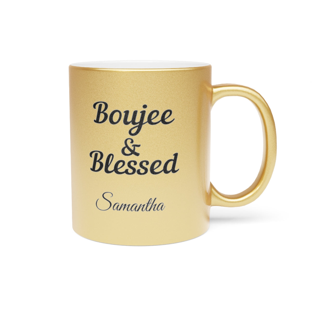 PERSONALIZED Boujee & Blessed Metallic Mug (Gold & Silver) - 11 oz
