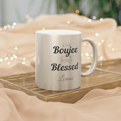 PERSONALIZED Boujee & Blessed Metallic Mug (Gold & Silver) - 11 oz