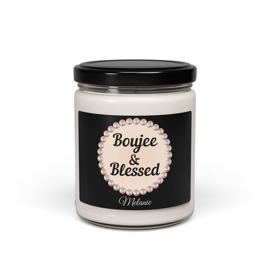 Personalized Boujee & Blessed 9 oz Scented Soy Candle, 9oz