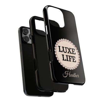 Personalized Boujee - Themed Tough iPhone 16 Pro Max Case (Black or Pearl Emblem)