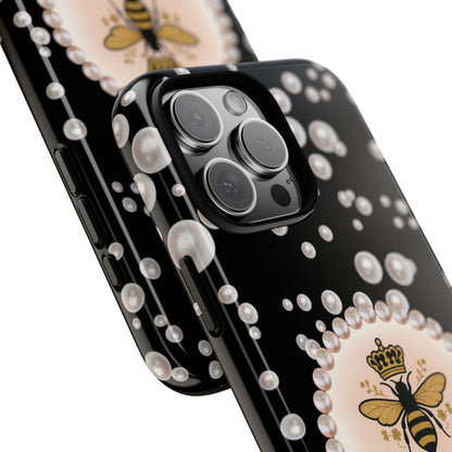 Personalized Boujee - Themed Tough iPhone 16 Pro Max Case (Black or Pearl Emblem)