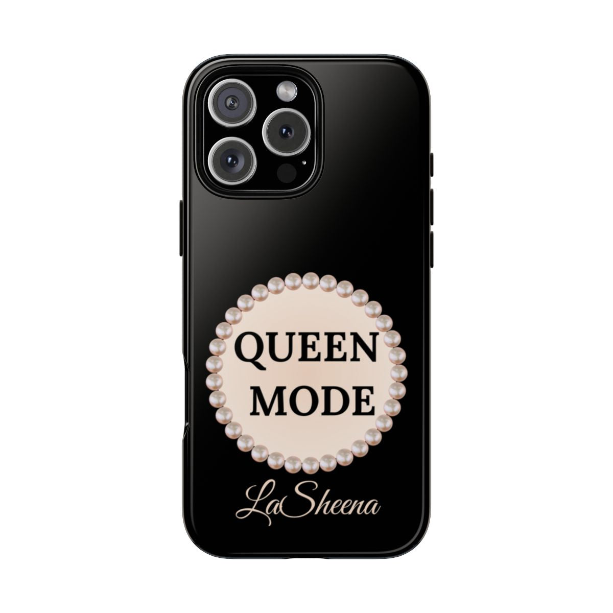 Personalized Boujee - Themed Tough iPhone 16 Pro Max Case (Black or Pearl Emblem)