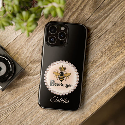 Personalized Boujee - Themed Tough iPhone 16 Pro Max Case (Black or Pearl Emblem)