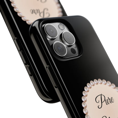 Personalized Boujee - Themed Tough iPhone 16 Pro Max Case (Black or Pearl Emblem)