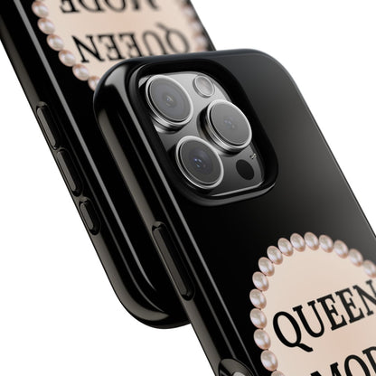 Personalized Boujee-Themed Tough iPhone 16 Pro Case (Black and Pearl Emblem)