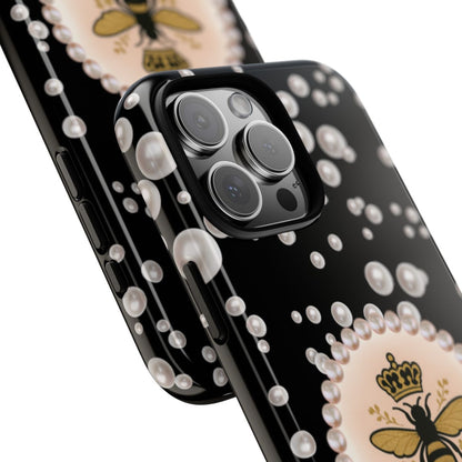 Personalized Boujee - Themed Tough iPhone 16 Pro Max Case (Black or Pearl Emblem)