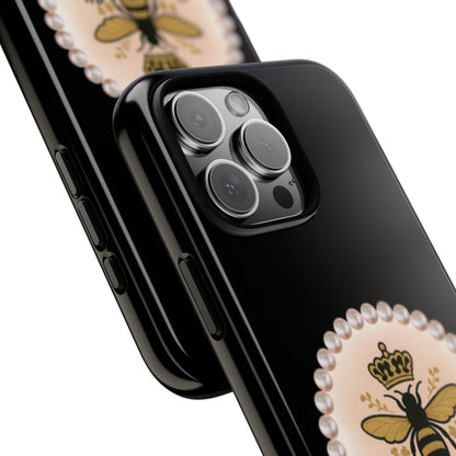 Personalized Boujee - Themed Tough iPhone 16 Pro Max Case (Black or Pearl Emblem)