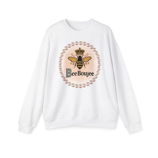 CUSTOMIZABLE "Bee" Boujee Pearl Emblem - Drop Shoulder Sweatshirt