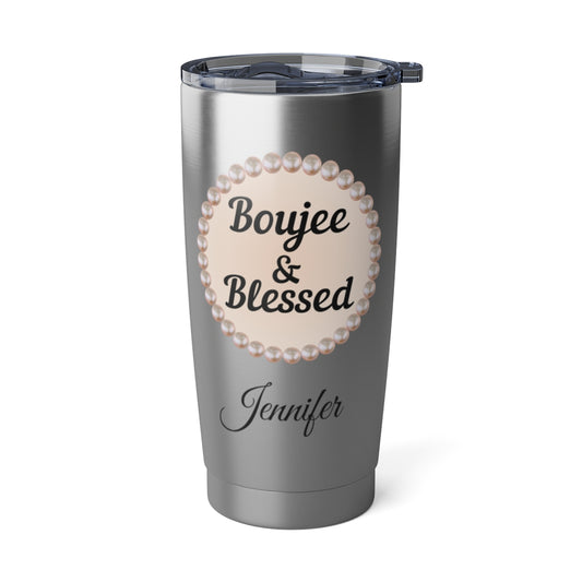 Personalized Boujee & Blessed 20 oz Insulated Travel Tumbler